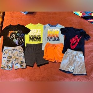 Bundle of 4 sets of shorts & t shirts, boys size 4T, Nike, Garanimals